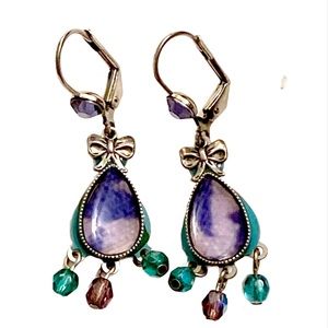 ADAYA MAYA Jewelry Blue Dangle earrings